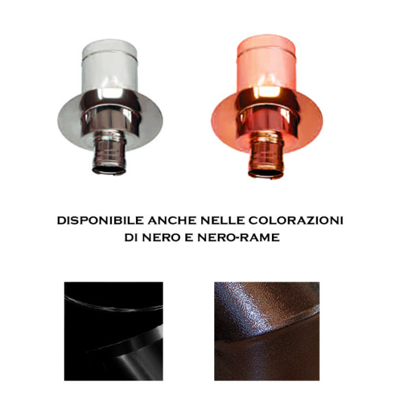Elemento passaggio tetto in legno per canne fumarie